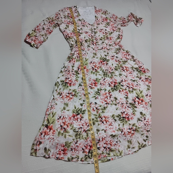 J.Jill F1loral V-Neck Maxi Dress Size M - Picture 9 of 14